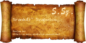 Srankó Szabolcs névjegykártya
