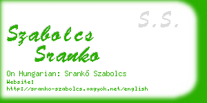 szabolcs sranko business card